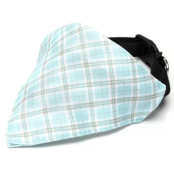 Trójkątny szalik 20x13cm chusta w kratę z obrożą 50cm dla psa lub kota Nobleza