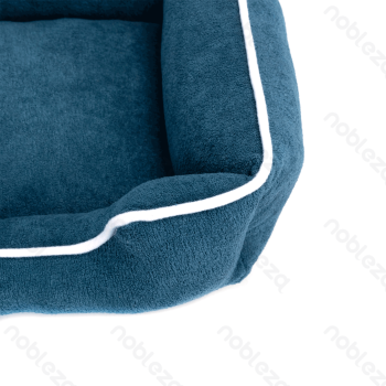3-piece set of square polyester pet bed L47*W37*H16cm L60*W48*H18cm L75*W60*H20cm Blue