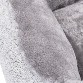 Linen type cloth pet bed(can be used in the car with backrest) L55*W55*H33cm Grey