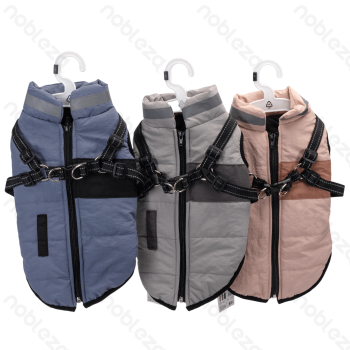 Reflective harness water-resistant cotton clothes L-35cm Grey Blue Pink