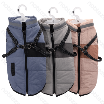 Reflective harness water-resistant cotton clothes XXL-45cm Grey Blue Pink