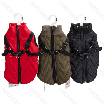 Solid color harness water-resistant cotton clothes M-30cm Black Red Green