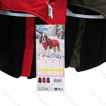 Solid color harness water-resistant cotton clothes L-35cm Black Red Green