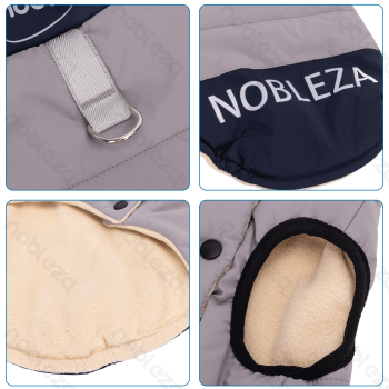 NOBLEZA reflective water-resistant cotton clothes L-35cm Khaki Blue Grey