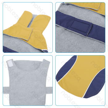Color-block lapel water-resistant vest L-35cm Blue Red Yellow
