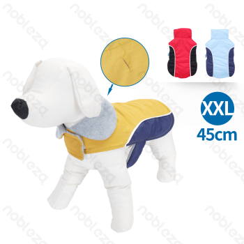 Color-block lapel water-resistant vest XXL-45cm Blue Red Yellow