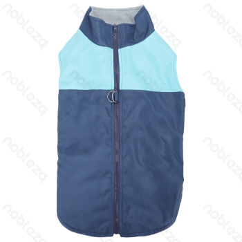 Color-block water-resistant vest XS-20cm Dark blue&Light blue Brown&Beige Red&Grey
