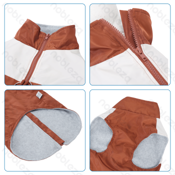 Color-block water-resistant vest XS-20cm Dark blue&Light blue Brown&Beige Red&Grey