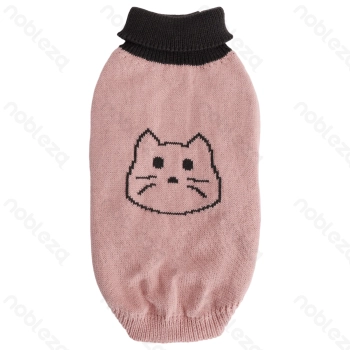 Animal pattern high-neck sweater M-30cm Green&Blue Pink&Brown Apricot&Brown