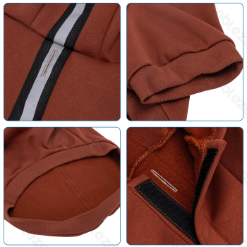 Reflective hooded sweatshirt M-30cm Grey Navy blue Brown