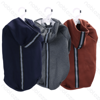 Reflective hooded sweatshirt XXL-45cm Grey Navy blue Brown