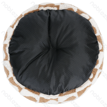 Printed fleece heart jacquard round bed 3-piece set D45cm D55cm D65cm Coffee white