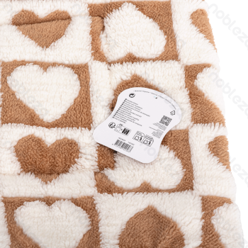 Heart jacquard flannel mat L55*W40cm Coffee white