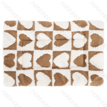 Heart jacquard flannel mat L55*W40cm Coffee white