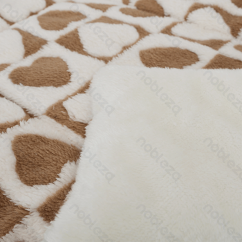 Heart jacquard flannel mat L55*W40cm Coffee white