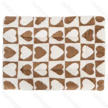 Heart jacquard flannel mat L85*W65cm Coffee white