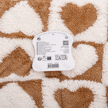 Heart jacquard flannel mat L85*W65cm Coffee white