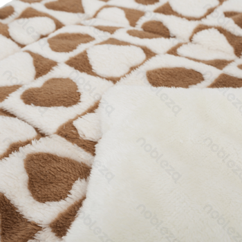 Heart jacquard flannel mat L85*W65cm Coffee white