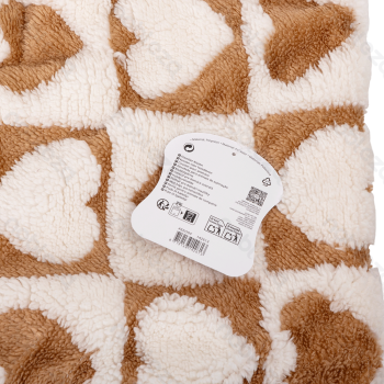 Heart jacquard flannel mat L100*W75cm Coffee white