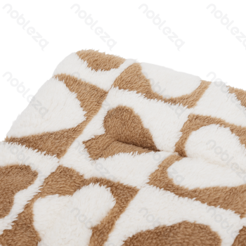 Heart jacquard flannel mat L100*W75cm Coffee white