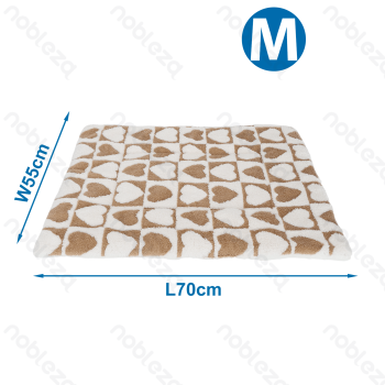 Heart jacquard flannel mat L70*W55cm Coffee white