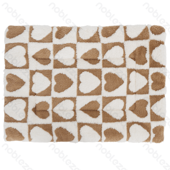 Heart jacquard flannel mat L70*W55cm Coffee white