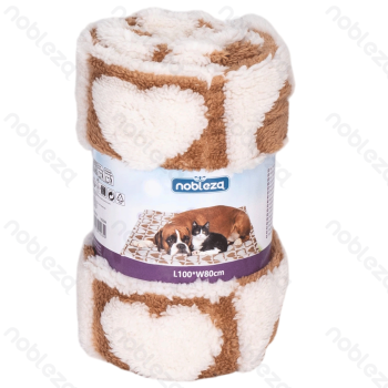 Heart jacquard flannel double-sided blanket L100*W80cm Coffee white