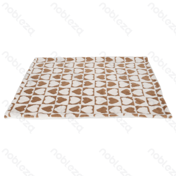 Heart jacquard flannel double-sided blanket L100*W80cm Coffee white