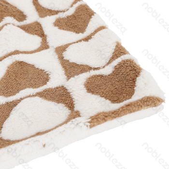 Heart jacquard flannel double-sided blanket L100*W80cm Coffee white
