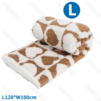 Heart jacquard flannel double-sided blanket L120*W100cm Coffee white