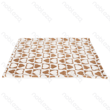 Heart jacquard flannel double-sided blanket L120*W100cm Coffee white