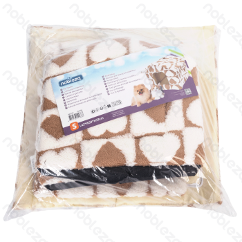 Printed fleece heart jacquard pet house S L42*W39*H33CM Coffee white