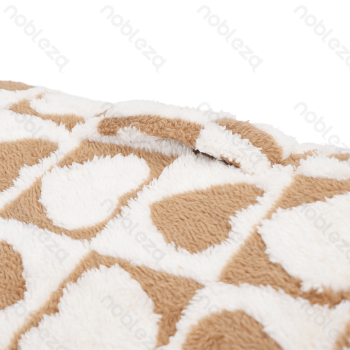 Printed fleece heart jacquard pet house S L42*W39*H33CM Coffee white