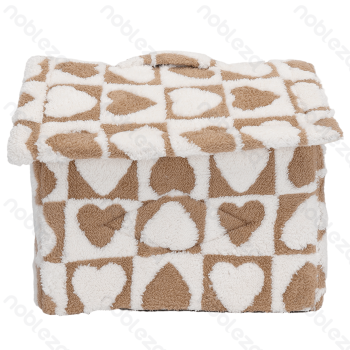 Printed fleece heart jacquard pet house M L48*W45*H39CM Coffee white