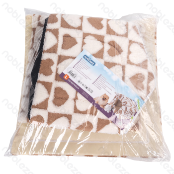 Printed fleece heart jacquard pet house L L53*W50*H43CM Coffee white