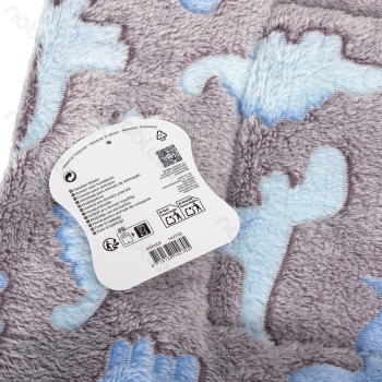 Dinosaur jacquard flannel mat L55*W40cm Grey