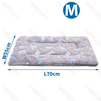 Dinosaur jacquard flannel mat L70*W55cm Grey