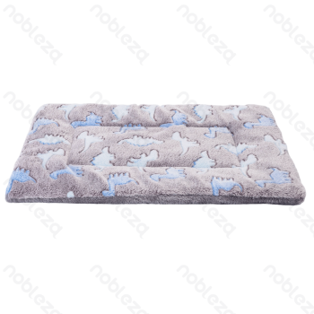 Dinosaur jacquard flannel mat L70*W55cm Grey