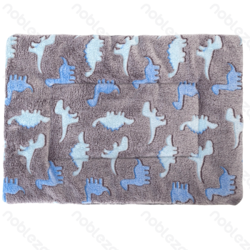 Dinosaur jacquard flannel mat L70*W55cm Grey