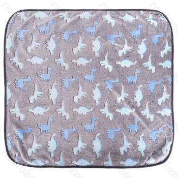 Dinosaur jacquard flannel blanket L80*W80cm Grey