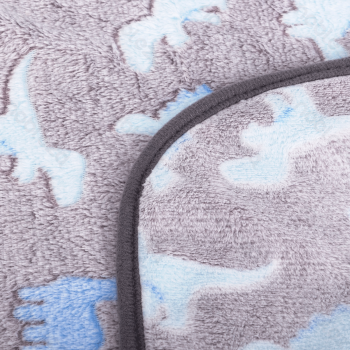 Dinosaur jacquard flannel blanket L120*W100cm Grey