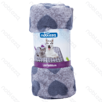 Heart pattern flannel blanket L80*W80cm Grey