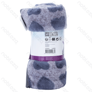 Heart pattern flannel blanket L80*W80cm Grey