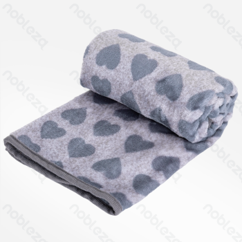Heart pattern flannel blanket L80*W80cm Grey