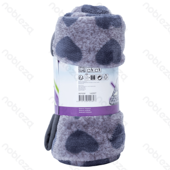 Heart pattern flannel blanket L100*W80cm Grey
