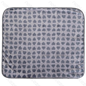 Heart pattern flannel blanket L100*W80cm Grey