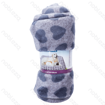 Heart pattern flannel blanket L120*W100cm Grey