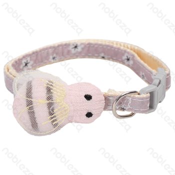 Cicada fish cat collar W1.0*L25-34cm Grey&Pink Brown&Purple