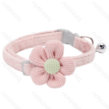 Elegancka obroża dla kota z kokardką lub kwiatkiem i dzwoneczkiem 30 cm