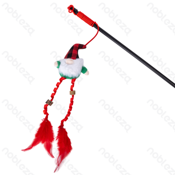 Cat teaser Santa Claus L40CM Red&Green&White